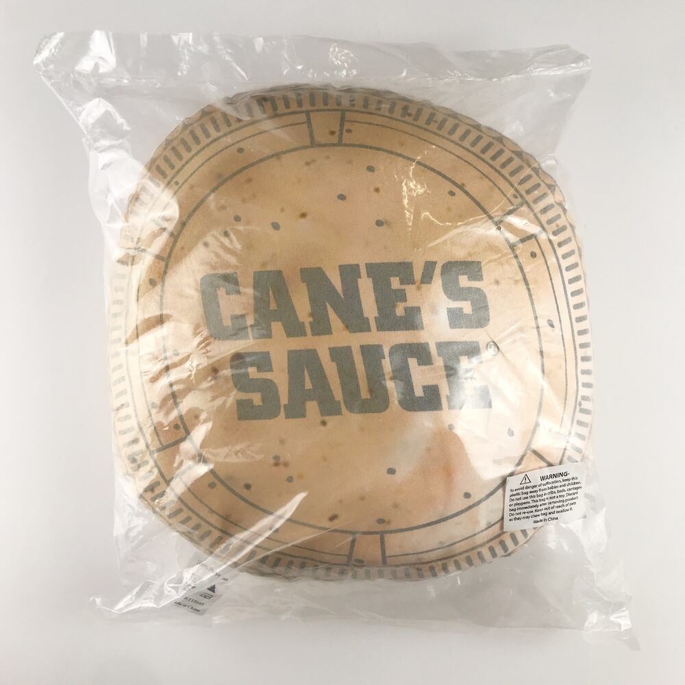 Raising Cane's Cane's Sauce Pillow Round Novelty Food Plush Factory Sealed